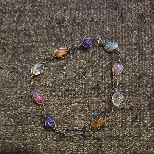 Vintage Multi-Color Caged Gemstone Bracelet💫